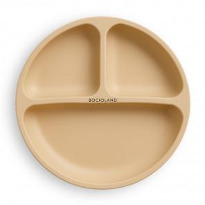 Talerzyk silikonowy z podziałką i przyssawkami (beżowy) Bocioland, 1 szt. - zdjęcie produktu