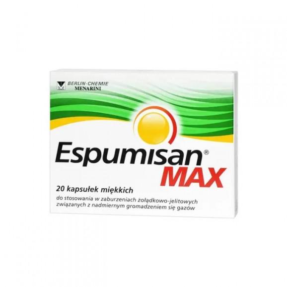 Espumisan MAX – kapsułki miękkie (20 kapsułek) Espumisan MAX – kapsułki miękkie (20 kapsułek) - zdjęcie produktu