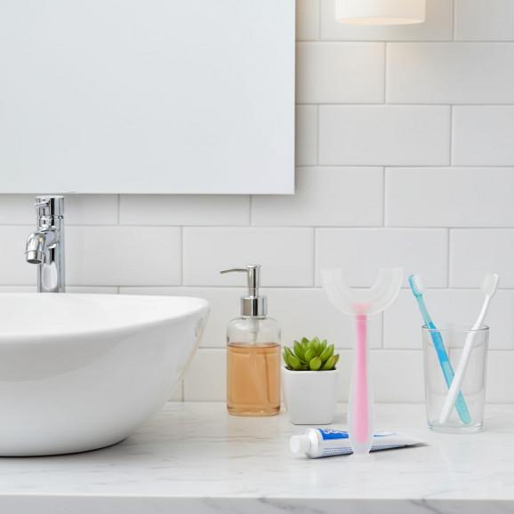 Silikonowa szczoteczka do zębów dla dzieci w kształcie U (różowa) Bocioland Silikonowa szczoteczka do zębów dla dzieci w kształcie U (różowa) Bocioland - zdjęcie produktu