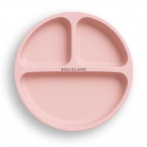 Talerzyk silikonowy z podziałką i przyssawkami (różowy) Bocioland, 1 szt. - zdjęcie produktu