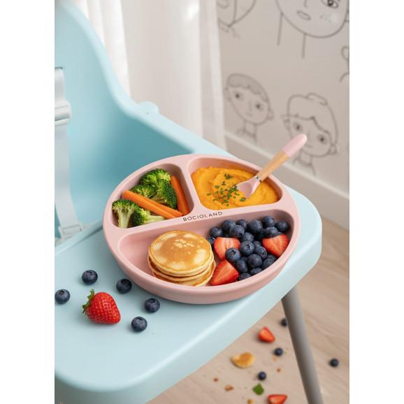 Talerzyk silikonowy z podziałką i przyssawkami (różowy) Bocioland, 1 szt. Talerzyk silikonowy z podziałką i przyssawkami (różowy) Bocioland, 1 szt. - zdjęcie produktu