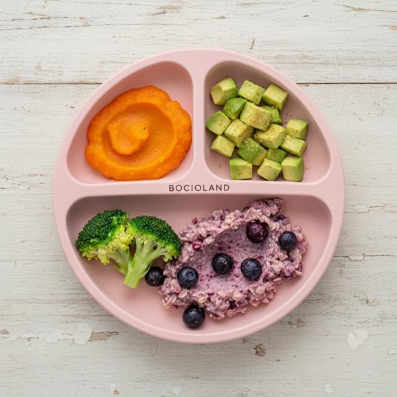 Talerzyk silikonowy z podziałką i przyssawkami (różowy) Bocioland, 1 szt. Talerzyk silikonowy z podziałką i przyssawkami (różowy) Bocioland, 1 szt. - zdjęcie produktu