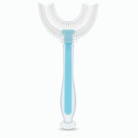 Silikonowa szczoteczka do zębów dla dzieci w kształcie U (niebieska) Bocioland Silikonowa szczoteczka do zębów dla dzieci w kształcie U (niebieska) Bocioland - zdjęcie produktu