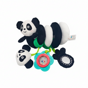 Zawieszka sensoryczna pluszowa Miś Panda z lusterkiem i grzechotką Bocioland - zdjęcie produktu