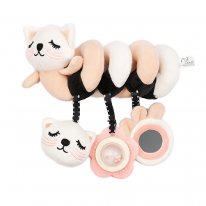 Zawieszka sensoryczna pluszowa Kotek z lusterkiem i grzechotką Bocioland - zdjęcie produktu