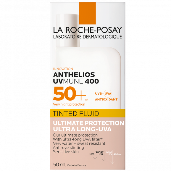 La Roche-Posay Anthelios UVMune 400, barwiący fluid ochronny, SPF 50+, 50 ml - zdjęcie produktu