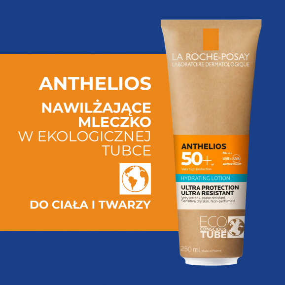 La Roche-Posay Anthelios, nawilżające mleczko ochronne, SPF 50+, 250 ml La Roche-Posay Anthelios, nawilżające mleczko ochronne, SPF 50+, 250 ml - zdjęcie produktu