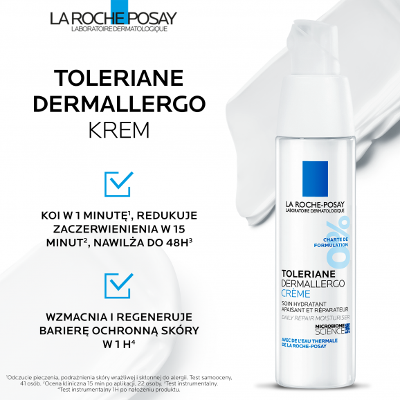 La Roche-Posay Toleriane Dermallergo, krem do twarzy, regenerująca pielęgnacja nawilżająca, 40 ml La Roche-Posay Toleriane Dermallergo, krem do twarzy, regenerująca pielęgnacja nawilżająca, 40 ml - zdjęcie produktu