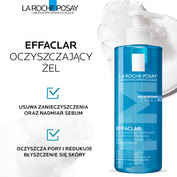 La Roche-Posay Effaclar, żel oczyszczający do skóry tłustej i wrażliwej, 400 ml - zdjęcie produktu
