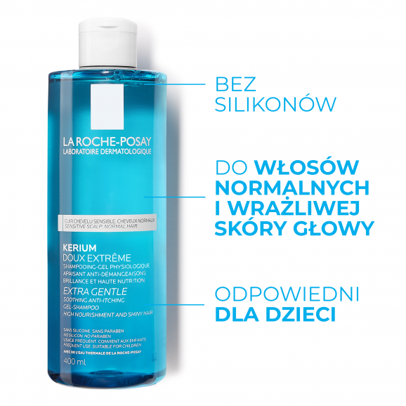 La Roche-Posay Kerium – szampon do wrażliwej skóry głowy (400 ml) - zdjęcie produktu