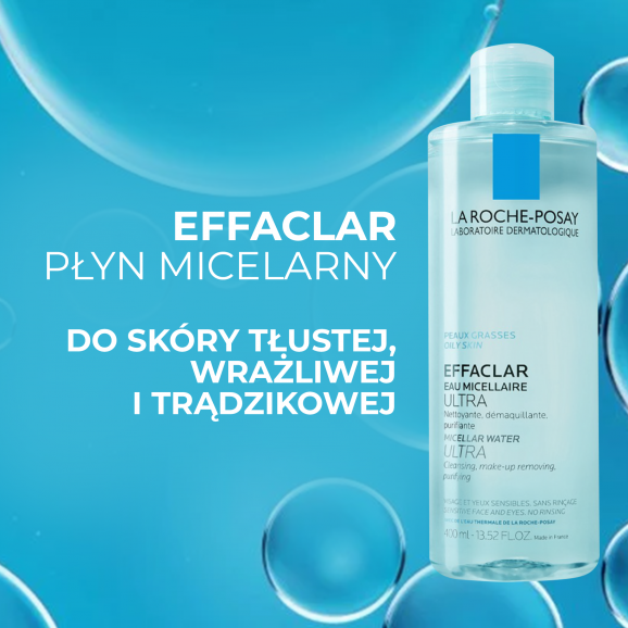 La Roche-Posay Effaclar Ultra, płyn micelarny do skóry tłustej i trądzikowej, 400 ml La Roche-Posay Effaclar Ultra, płyn micelarny do skóry tłustej i trądzikowej, 400 ml - zdjęcie produktu