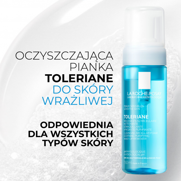 La Roche-Posay Toleriane, pianka oczyszczająca do twarzy z fizjologicznym pH, skóra wrażliwa, 150 ml - zdjęcie produktu