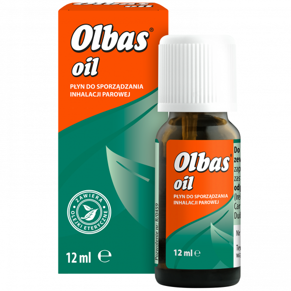 Olbas Oil, płyn do sporządzania inhalacji parowej, 12 ml Olbas Oil, płyn do sporządzania inhalacji parowej, 12 ml - zdjęcie produktu