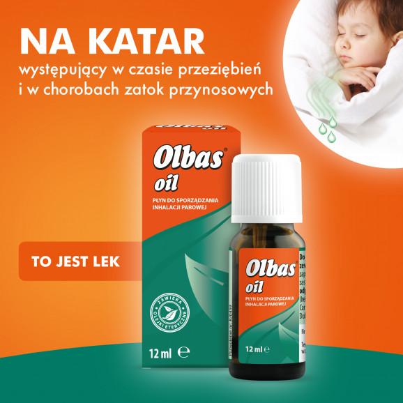 Olbas Oil, płyn do sporządzania inhalacji parowej, 12 ml Olbas Oil, płyn do sporządzania inhalacji parowej, 12 ml - zdjęcie produktu