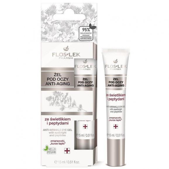 Flos-Lek Żel pod oczy Anti-Aging ze świetlikiem i peptydami (15 ml) Flos-Lek Żel pod oczy Anti-Aging ze świetlikiem i peptydami (15 ml) - zdjęcie produktu