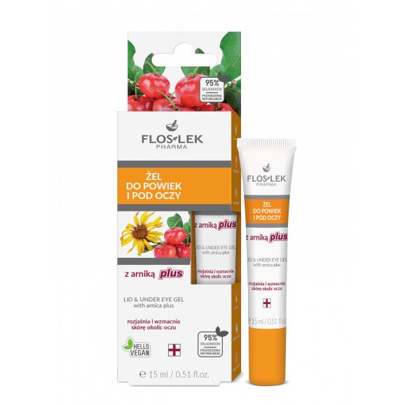Flos-Lek Żel do powiek i pod oczy z arniką plus, 15 ml Flos-Lek Żel do powiek i pod oczy z arniką plus, 15 ml - zdjęcie produktu