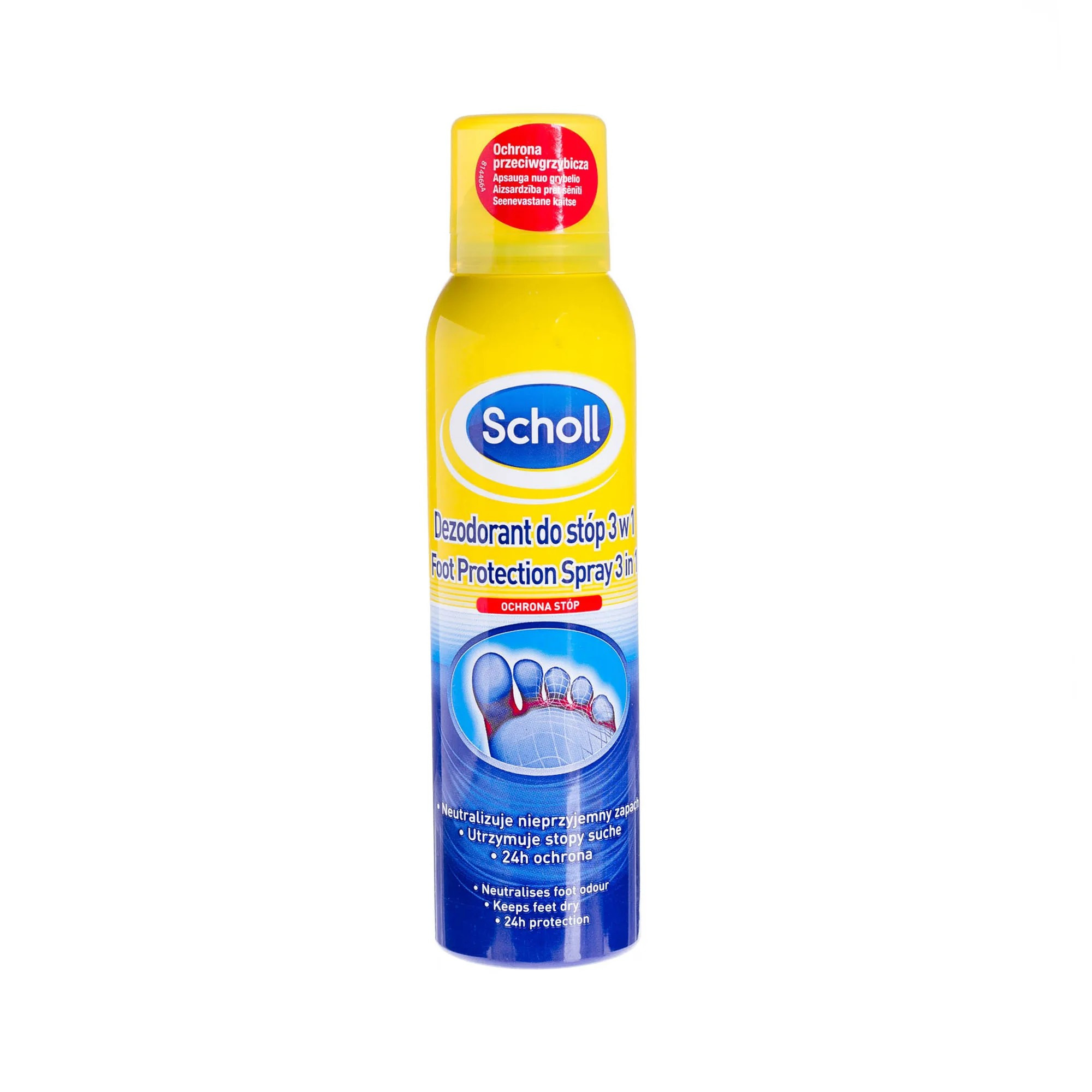 Scholl Dezodorant do stóp 3w1, ochrona przeciwgrzybiczna, 150 ml