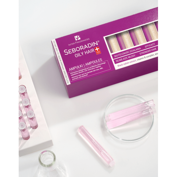 Seboradin Oily Hair, intensywana kuracja do włosów przetłuszczających się i skłonnych do wypadania, 14 ampułek x 5.5ml - zdjęcie produktu