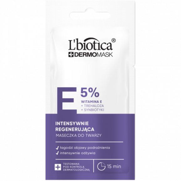 L'biotica Dermomask, intensywnie regenerująca maska z witaminą E (8 ml) L'biotica Dermomask, intensywnie regenerująca maska z witaminą E (8 ml) - zdjęcie produktu