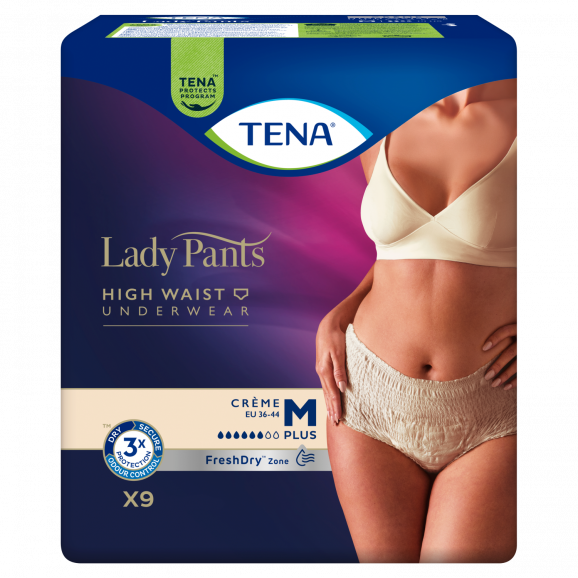 TENA Lady Pants Plus Creme – bielizna chłonna, rozmiar M (9 sztuk) TENA Lady Pants Plus Creme – bielizna chłonna, rozmiar M (9 sztuk) - zdjęcie produktu