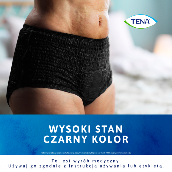 TENA Lady Pants Plus Black – bielizna chłonna, rozmiar L, 8 sztuk - zdjęcie produktu