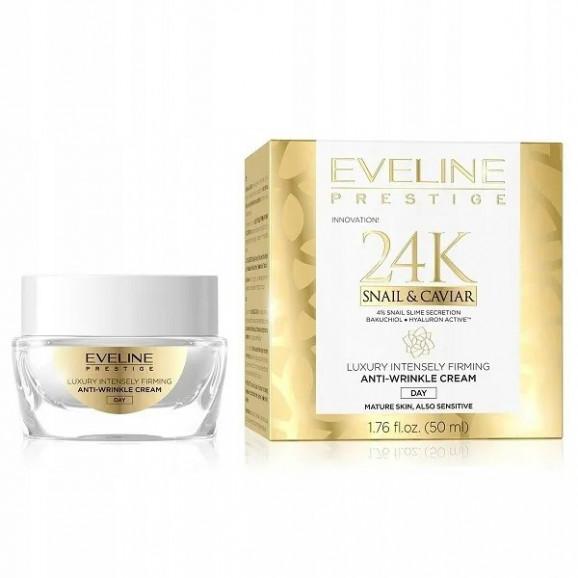 EVELINE Prestige 24K Snail & Caviar, krem przeciwzmarszczkowy na dzień, 50 ml EVELINE Prestige 24K Snail & Caviar, krem przeciwzmarszczkowy na dzień, 50 ml - zdjęcie produktu