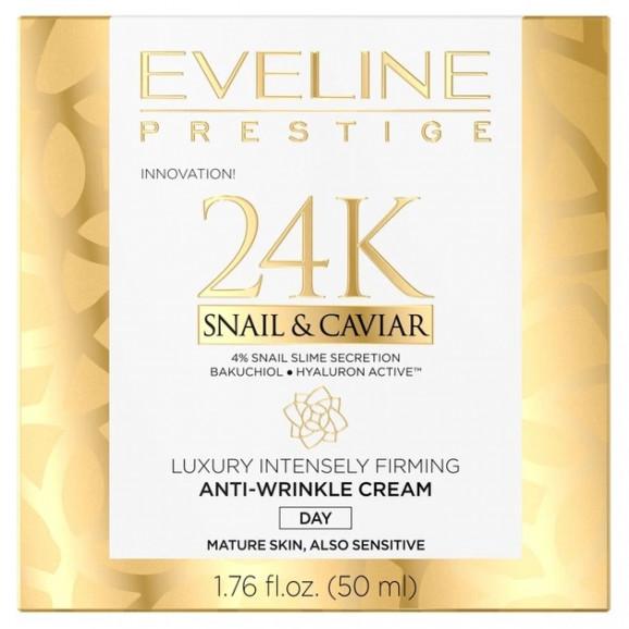 EVELINE Prestige 24K Snail & Caviar, krem przeciwzmarszczkowy na dzień, 50 ml EVELINE Prestige 24K Snail & Caviar, krem przeciwzmarszczkowy na dzień, 50 ml - zdjęcie produktu