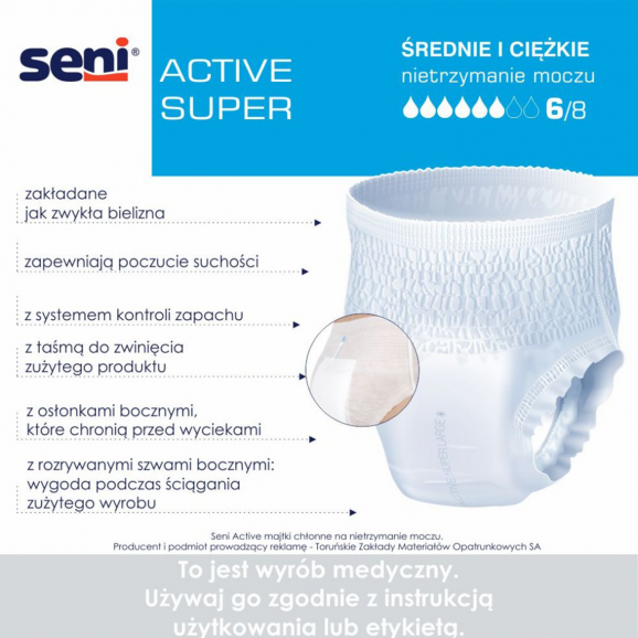 Seni Active Super - majtki chłonne, rozmiar S (10 sztuk) - zdjęcie produktu
