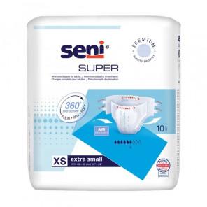 Seni Super - pieluchomajtki dla dorosłych zapinane na rzepy, rozmiar XS (10 sztuk) - zdjęcie produktu