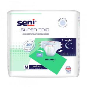 Seni Super Trio - pieluchomajtki dla dorosłych zapinane na rzepy, rozmiar M (10 sztuk) - zdjęcie produktu