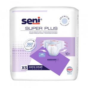 Seni Super Plus - pieluchomajtki dla dorosłych zapinane na rzepy, rozmiar XS (10 sztuk) - zdjęcie produktu