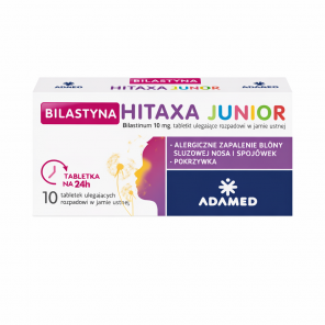 Bilastyna Hitaxa Junior, 10 mg, 10 tabletek ulegających rozpadowi w jamie ustnej - zdjęcie produktu