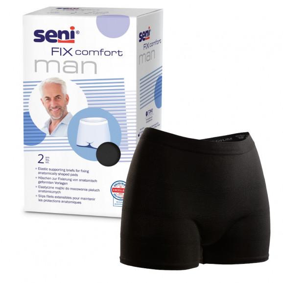 Seni Fix Comfort Man – majtki mocujące dla mężczyzn, czarne, rozmiar L (2 szt.) - zdjęcie produktu