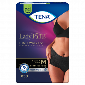 TENA Lady Pants Plus Black - bielizna chłonna, rozmiar M (30 sztuk) - zdjęcie produktu