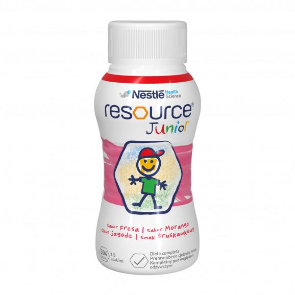 Nestle Resource Junior smak truskawkowy – preparat odżywczy dla dzieci powyżej 1 roku (4 x 200 ml) - zdjęcie produktu