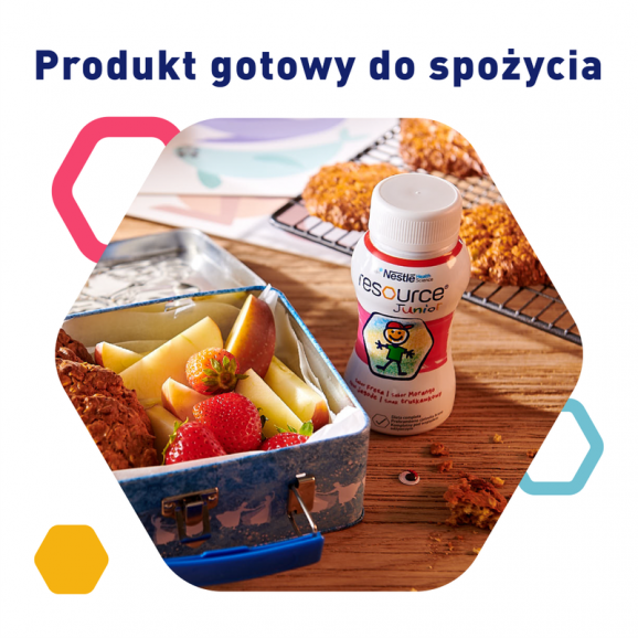 Nestle Resource Junior smak truskawkowy – preparat odżywczy dla dzieci powyżej 1 roku (4 x 200 ml) - zdjęcie produktu