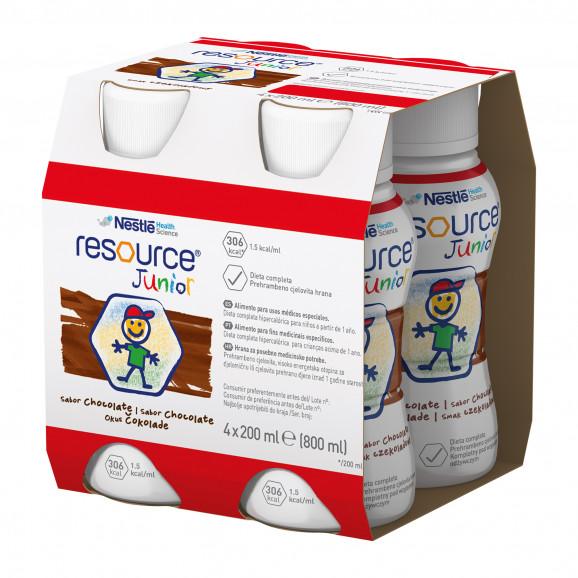 Resource Junior smak czekoladowy – preparat odżywczy dla dzieci powyżej 1 roku (4 x 200 ml) Resource Junior smak czekoladowy – preparat odżywczy dla dzieci powyżej 1 roku (4 x 200 ml) - zdjęcie produktu