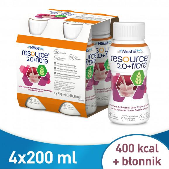 Nestle Resource 2.0+Fibre – preparat odżywczy o smaku owoców leśnych (4 x 200 ml) - zdjęcie produktu