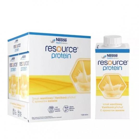 Nestle Resource Protein smak waniliowy – dietetyczny środek spożywczy w płynie (4 x 200 ml) Nestle Resource Protein smak waniliowy – dietetyczny środek spożywczy w płynie (4 x 200 ml) - zdjęcie produktu