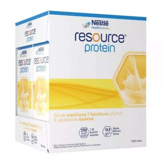 Nestle Resource Protein smak waniliowy – dietetyczny środek spożywczy w płynie (4 x 200 ml) Nestle Resource Protein smak waniliowy – dietetyczny środek spożywczy w płynie (4 x 200 ml) - zdjęcie produktu