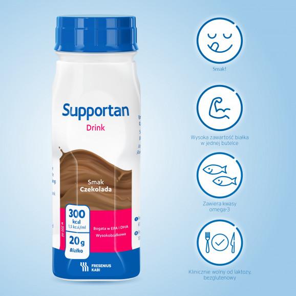 Supportan Drink smak czekoladowy – preparat odżywczy (4 x 200 ml) Supportan Drink smak czekoladowy – preparat odżywczy (4 x 200 ml) - zdjęcie produktu