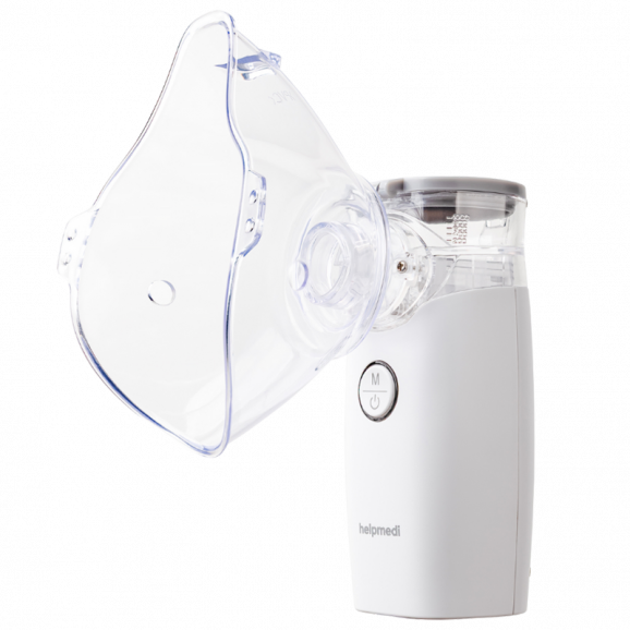 HelpMedi Nebucare Secure+ nebulizator siateczkowy NE-M01L + roztwór soli fizjologiczny NaCl 0,9%, 5 ml x 40 ampułek - zdjęcie produktu