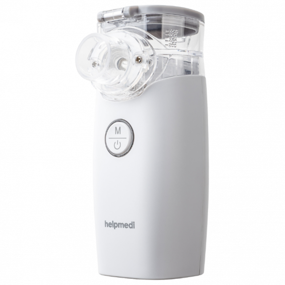 HelpMedi Nebucare Secure+ nebulizator siateczkowy NE-M01L + roztwór soli fizjologiczny NaCl 0,9%, 5 ml x 40 ampułek - zdjęcie produktu