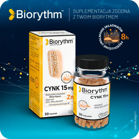 Biorythm Cynk 15 mg – suplement diety (30 kapsułek) - zdjęcie produktu
