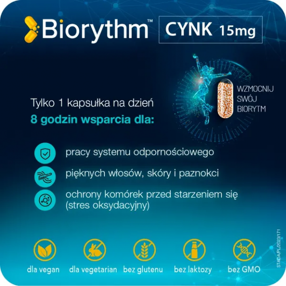 Biorythm Cynk 15 mg – suplement diety (30 kapsułek) - zdjęcie produktu