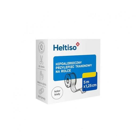 Heltiso Hipoalergiczny przylepiec tkaninowy na rolce 5m x 1,25cm (1 sztuka) Heltiso Hipoalergiczny przylepiec tkaninowy na rolce 5m x 1,25cm (1 sztuka) - zdjęcie produktu