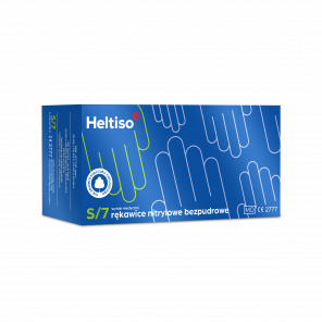 Heltiso Rękawice diagnostyczne nitrylowe, bezpudrowe, niebieskie, rozmiar S/7 (100 sztuk) - zdjęcie produktu