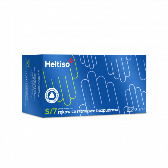 Heltiso Rękawice diagnostyczne nitrylowe, bezpudrowe, niebieskie, rozmiar S/7 (100 sztuk) Heltiso Rękawice diagnostyczne nitrylowe, bezpudrowe, niebieskie, rozmiar S/7 (100 sztuk) - zdjęcie produktu