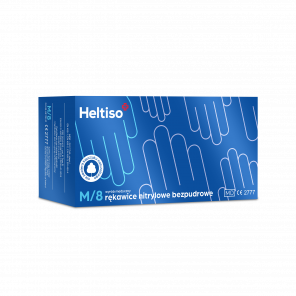 Heltiso Rękawice diagnostyczne nitrylowe, bezpudrowe, niebieskie, rozmiar M/8 (100 sztuk) - zdjęcie produktu