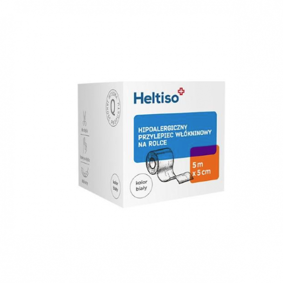 Heltiso Hipoalergiczny przylepiec włókninowy na rolce 5m x 5cm (1 sztuka) Heltiso Hipoalergiczny przylepiec włókninowy na rolce 5m x 5cm (1 sztuka) - zdjęcie produktu